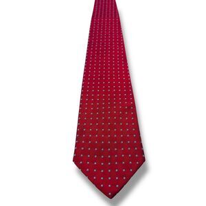 Brooks Brothers Neck Tie Men's Red Blue Square Lattice Silk Formal 3.5" X 58"